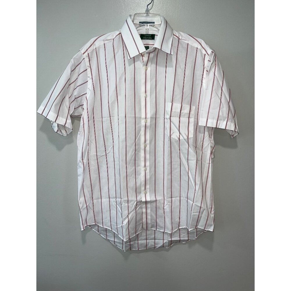 Vintage Sears Mens Short Sleeve Striped Shirt Size 16.5